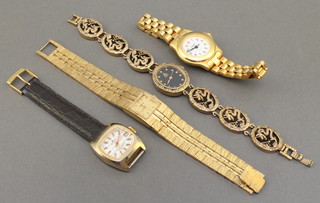 A lady's gilt cased Sekonda wristwatch and 3 others 