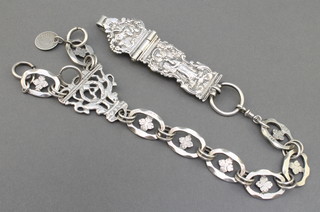 A Victorian silver plated chatelaine 