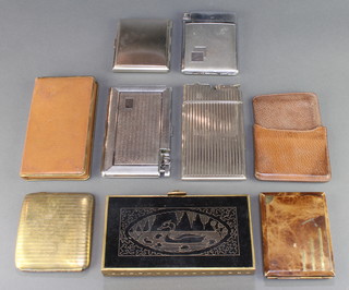 A quantity of Art Deco and later cigarette cases, some with lighters