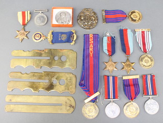 Six Second World War medals and minor commemorative medallions 