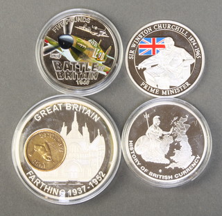 A silver commemorative coin and minor commemorative coins