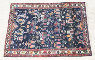 A Persian black ground Bakhtiari rug 80" x 56" 