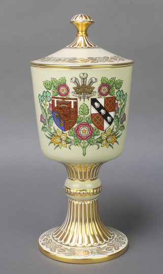A Spode commemorative vase and cover for the Royal Wedding 29 July 1981 12 1/2" 