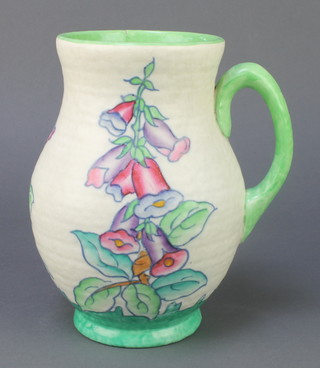A Crown Ducal Charlotte Rhead baluster jug decorated with flowers 8 1/2" 