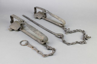 2 19th Century iron gin traps