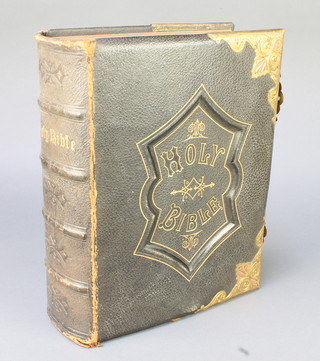 A Victorian leather and gilt metal mounted National Comprehensive Holy Bible