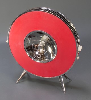 A pink and chrome Sofono circular Sputnik convector heater 26" diam. (for decorative purposes only) 
