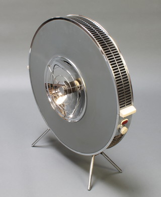 A grey and chrome Sofono circular Sputnik convector heater 26" diam. (for decorative purposes only) 