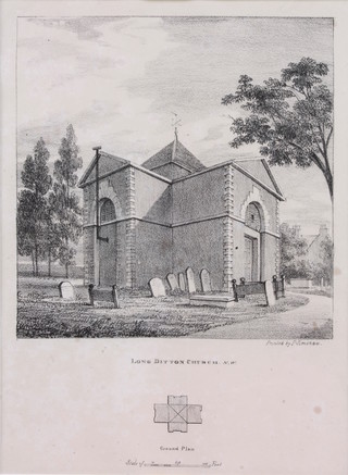 P Simoneau, print, "Long Ditton Church" 11" x 8" 