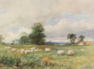 David Bates 1908, watercolour, signed and dated, "At Welland Under the Malverns" 10" x 13 1/2" 
