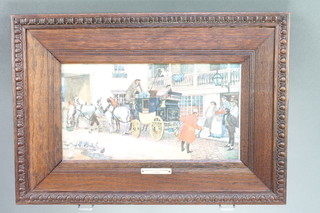 Ludovic, prints, Dickensian studies, a set of 5, 6 1/2" x 12" contained in carved oak frames