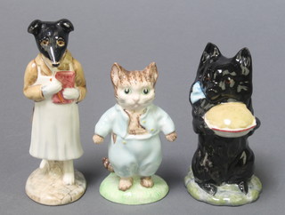 Three Beswick Beatrix Potter figures - Duchess 4", Tom Kitten 3 1/2" and Pickles 4 1/2" 