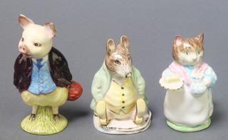 Three Beswick Beatrix Potter figures - Pigling Bland 4", Samuel Whiskers 3 1/4" and Ribby 3 1/4" 