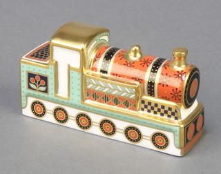 A Royal Crown Derby Japan pattern paperweight - Treasures of Childhood steam train 4" 