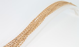 A 9ct yellow gold rope twist necklace, 61", 22 grams,  