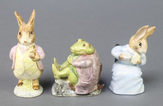 3 Beswick Beatrix Potter figures Mr Benjamin Bunny 4.25" Mr Jackson 3" and Cottontail 4" 