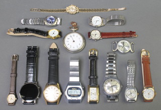 A gentleman's steel cased Timex Automatic day/date wristwatch on a ditto bracelet and minor watches