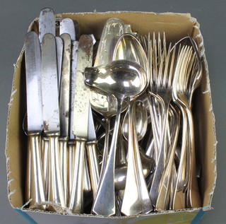 A Continental silver plated canteen of cutlery 