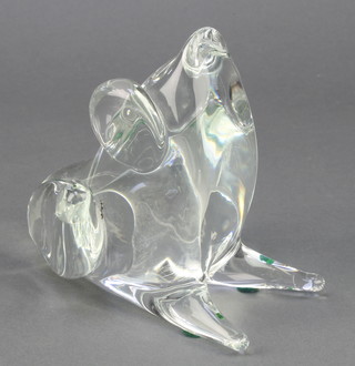A Licio Zanetti Murano clear glass frog 4 1/2" 