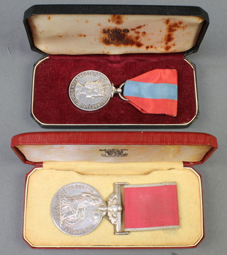 A British Empire medal to Jack Townsend Davis, cased together with an Imperial Service medal, possibly renamed 
