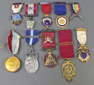 A Masonic silver gilt Royal Arch Principals jewel and other jewels
