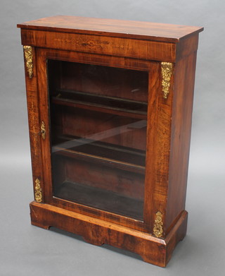 A Victorian inlaid walnut Pier cabinet, fitted shelves with gilt metal mounts, raised on a platform vase 41"h x 29 1/2"w x 12 1/2"w 