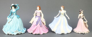 4 Coalport figures - Sentiments My Love 7 1/2", Classic Elegance Forever Yours 9", do. Gentle Breeze 9 1/2" and Olivia figurine of the year 2012 9" 