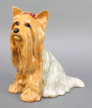 A Beswick figure of a seated Yorkshire Terrier, impressed 2377 10" 