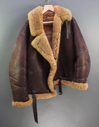 A modern Irvin RAF sheepskin flying jacket with label, size 44 