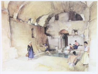  Sir William Russell Flint, a coloured print "The Bathing House" with blind proof stamp WRF no. 290/650 15" x 20 1/2" 