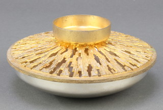 Christopher Lawrence, a cast and gilt silver bowl and lid, by C Lawrence London 1985, 380 grams, 5" 