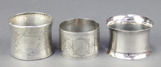 A silver napkin ring Birmingham 1916, 2 others, 84 grams