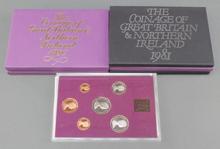 6 Royal Mint proof coin sets 1980, 2  ditto 1981 