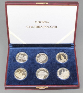 6 cased Russian proof crowns