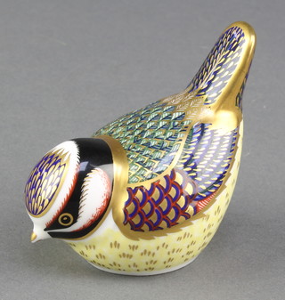 A Royal Crown Derby Japan paperweight in the form of a bird with gold stopper 3" 