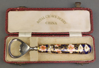 A Royal Crown Derby Japan pattern bottle opener, boxed