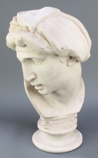 After the antique, a resin head and shoulders bust of a classical gentleman 20" 