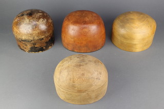 4 wooden hat forms 