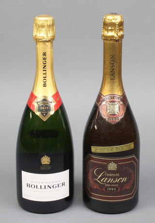 A 70cl bottle of Bollinger Special Cuvee champagne together with a 70cl bottle of Lanson 225th Anniversary Special Cuvee champagne 