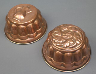 2 reproduction copper jelly moulds 8" 