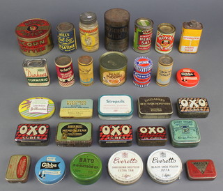 A tin of Vance's Health Salt, a Del-sco finest pure Edible Power Powder and other tins 