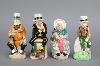 4 Wood and Sons Charles Dickens Toby jugs - Mrs Gamp 5 1/2", Mr Micawber 6", David Copperfield 6" and Uriah Heep 6" 