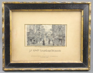 Stevenograph, a black and white view "Ye Olde London Streete" 2 1/4" x 4 1/4" 

