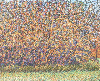 Amies, oil on canvas, signed, pointillist landscape study 24" x 30" 