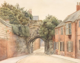 Edwardian watercolour,unsigned a street scene 12" x 15" 