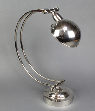 A plated adjustable table lamp of Art Deco design 21" 