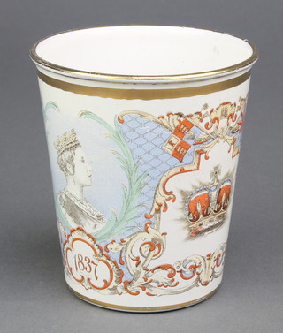 A Victorian and enamelled beaker 1837-1897 