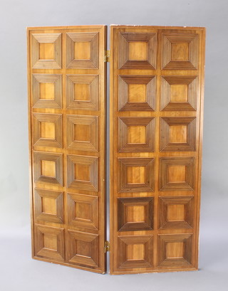 A panel hardwood 2 fold screen 62"h x 23" when closed x 46" when open 