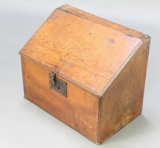 A 17th/18th Century oak bible box with iron lock 17" x 21"w x 12 1/2"d 