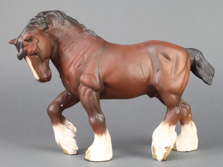 A Beswick figure Walking Shire Mare 2578, brown matt, 9" 